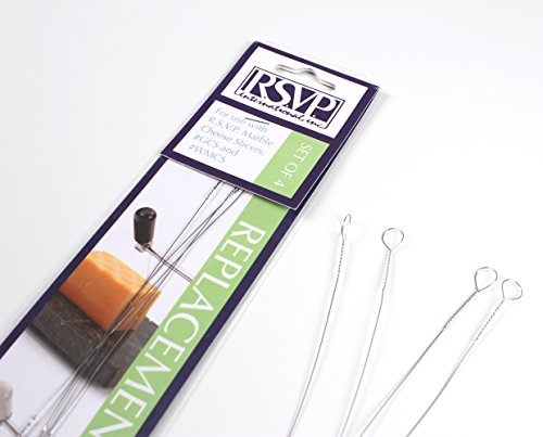 RSVP International Cheese Slicer for Cheese, Meats & Appetizers, 6x13", Replacement Wires, Green and White Marble