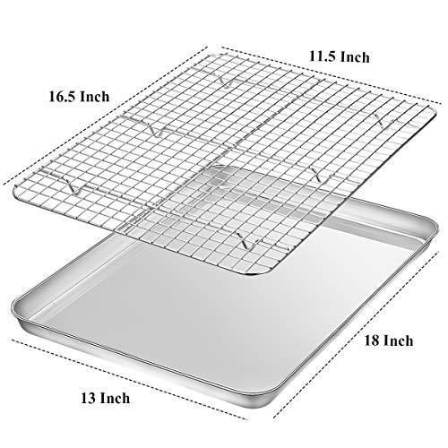 Wildone Stainless Steel 2 Piece Baking Sheet with Rack Set for Cookies and Baking
| Non Toxic Wildone Stainless Steel B