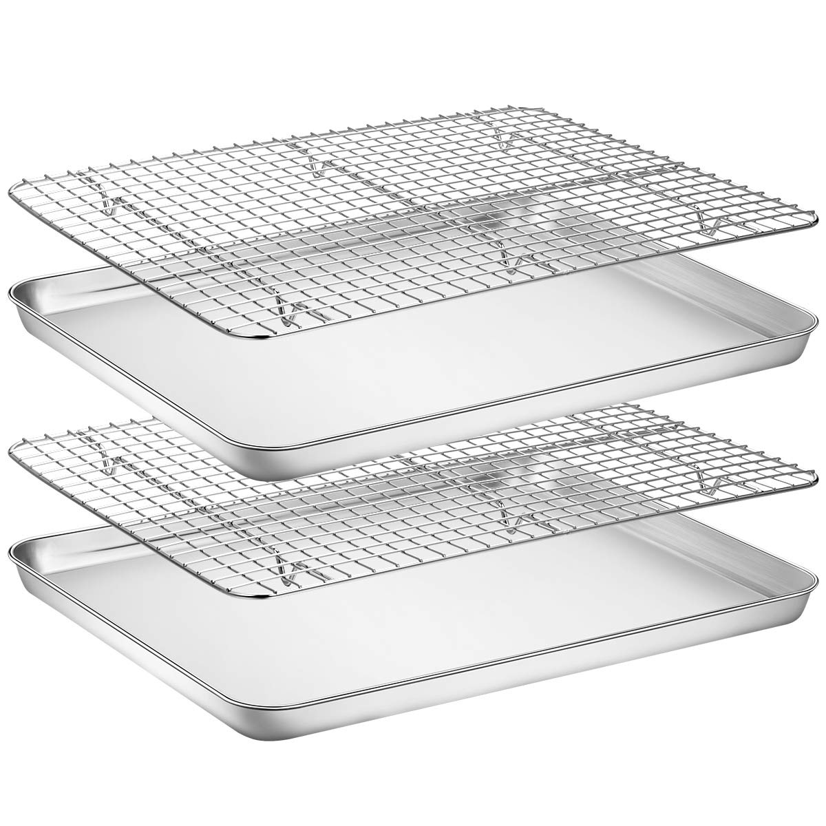 Wildone Stainless Steel 2 Piece Baking Sheet with Rack Set for Cookies and Baking
| Non Toxic Wildone Stainless Steel B